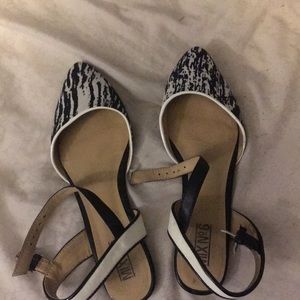 White and black sandals